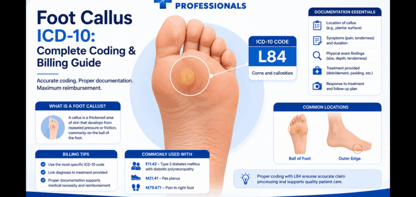 foot callus ICD-10 code L84 plantar callus coding billing guide 2025
