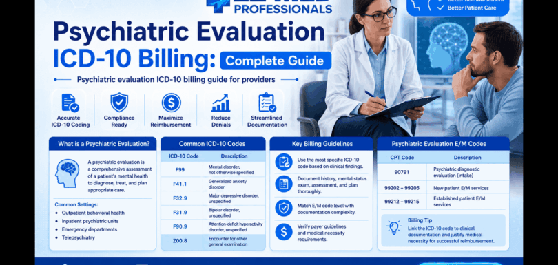 Psychiatric evaluation ICD-10 billing guide for providers