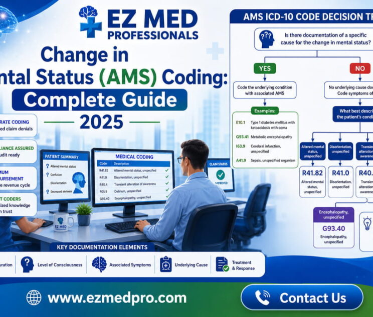 change in mental status AMS coding decision tree R41.82 vs G93.41 vs F05