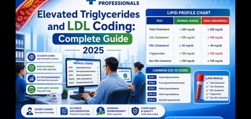 elevated triglycerides and LDL coding E78.2 mixed hyperlipidemia lipid profile chart with normal and high ranges
