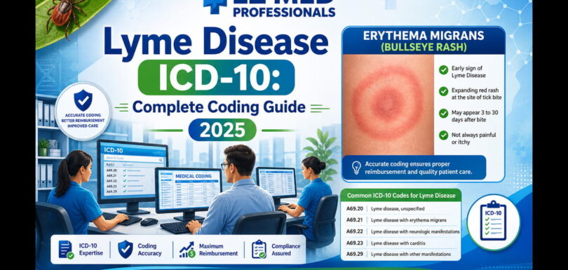 Lyme disease ICD-10 A69.20 early localized erythema migrans bullseye rash on skin