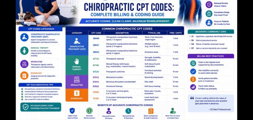 Chiropractic CPT Codes billing guide chart