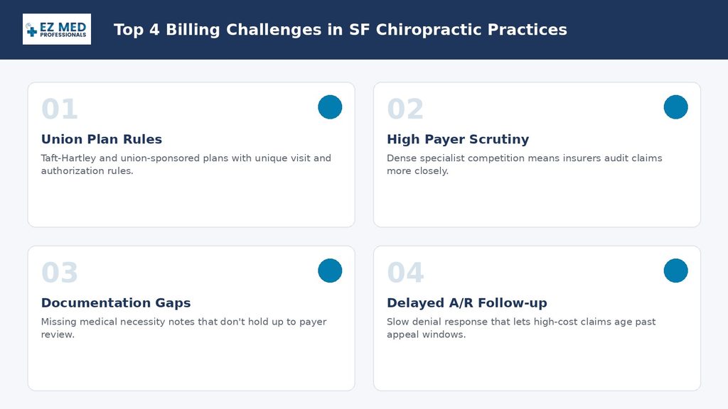 Four common chiropractic billing challenges in San Francisco practices